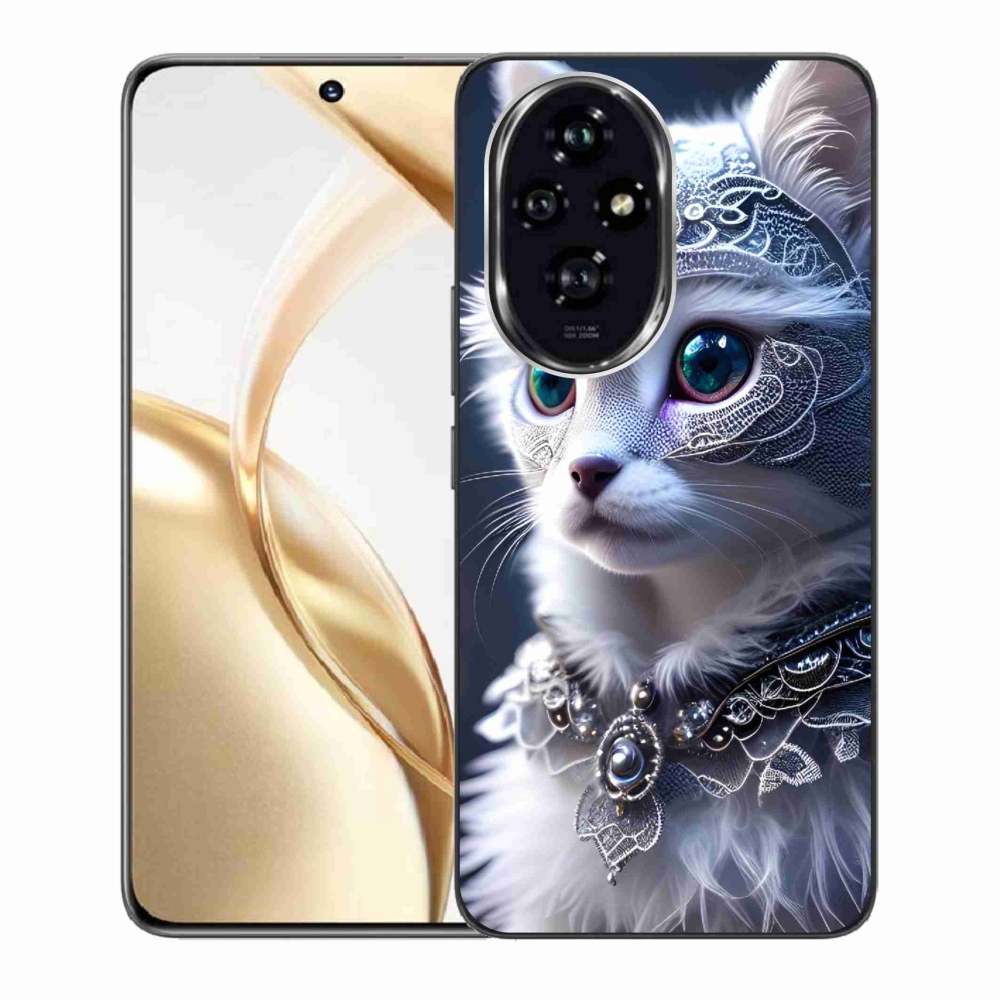 Zselés borítás mmCase a Honor 200 5G készülékhez - fehér macska