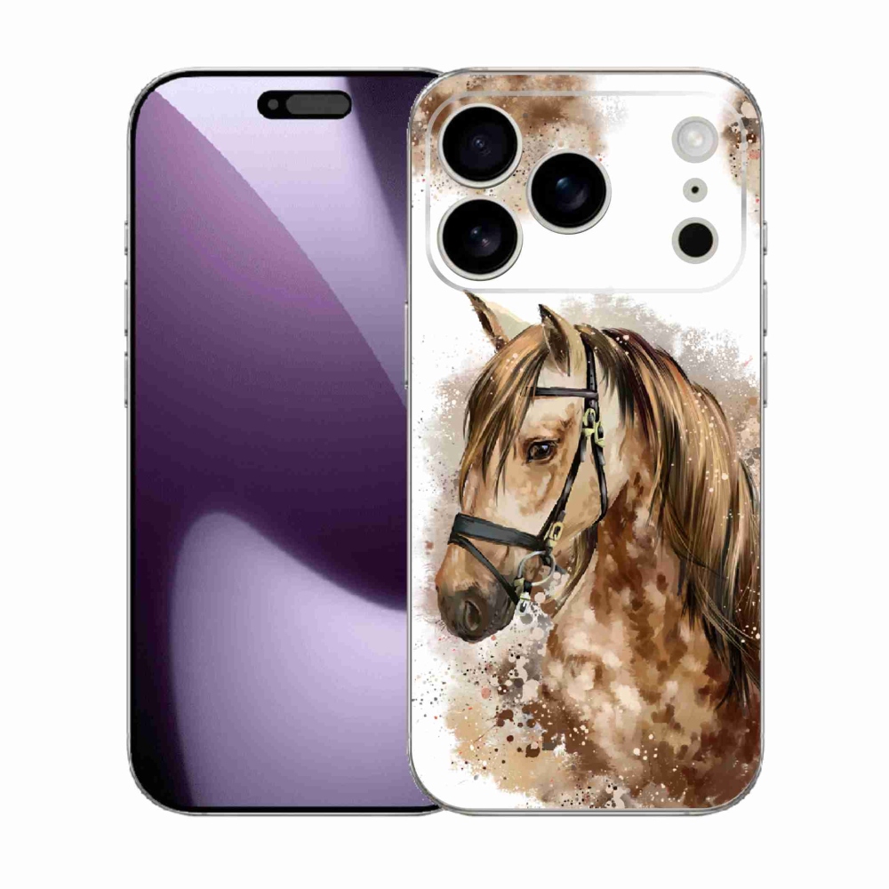 Zselés borítás mmCase iPhone 17 Pro készülékhez - barna rajzfilm ló