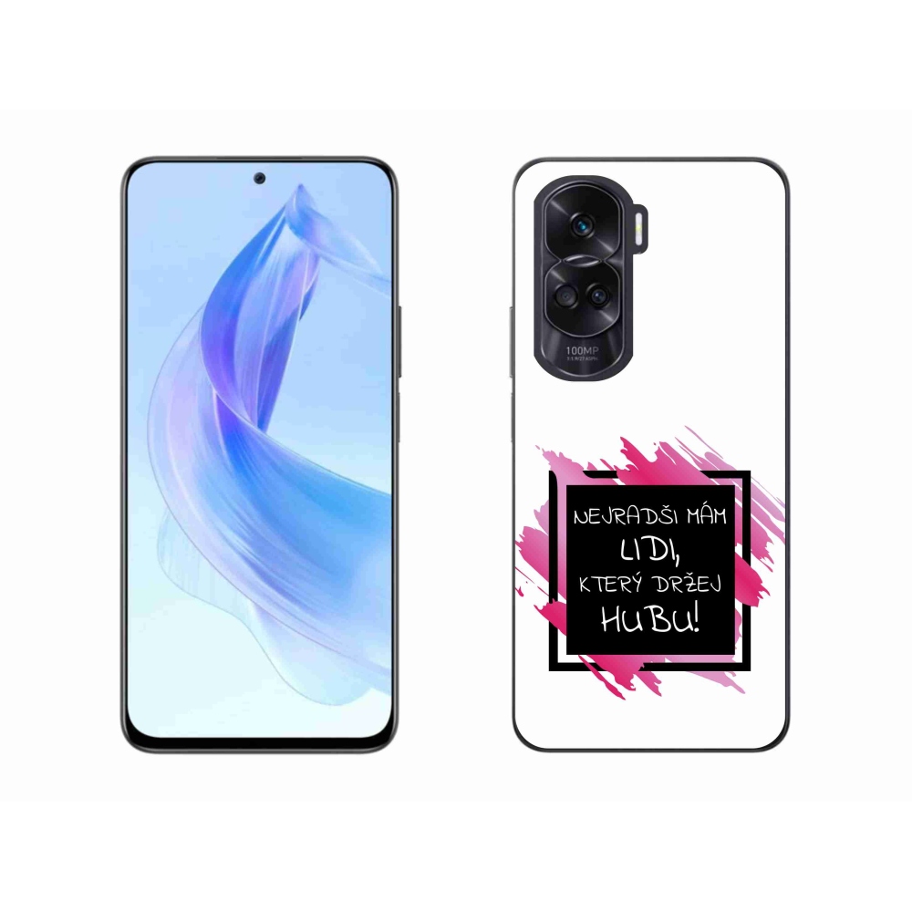 Gél borító mmCase a Honor 90 Lite készülékhez - vicces szöveg 7 fekete-fehér háttérrel