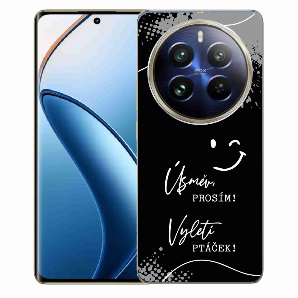 Gél borítás mmCase a Realme 12 Pro 5G/12 Pro+ 5G - vicces szöveg 4 fekete háttérrel