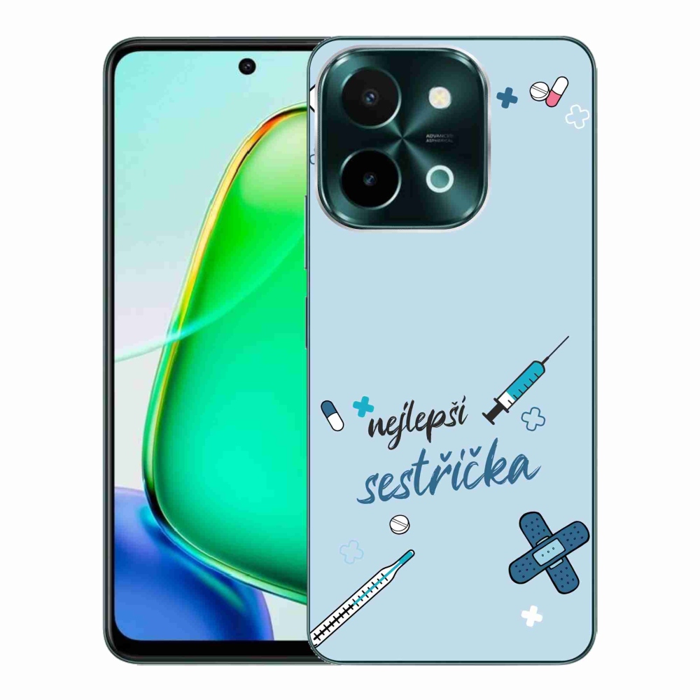 Gél borító mmCase a Vivo Y28-on - a legjobb kishúg kék háttérrel