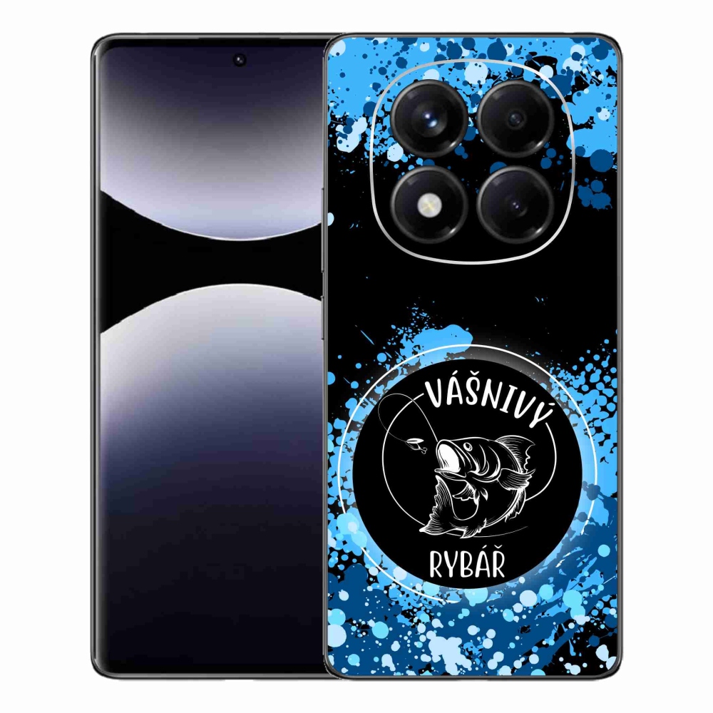 Gél borító mmCase a Xiaomi Redmi Note 14 Pro számára - szenvedélyes halász fekete háttérrel