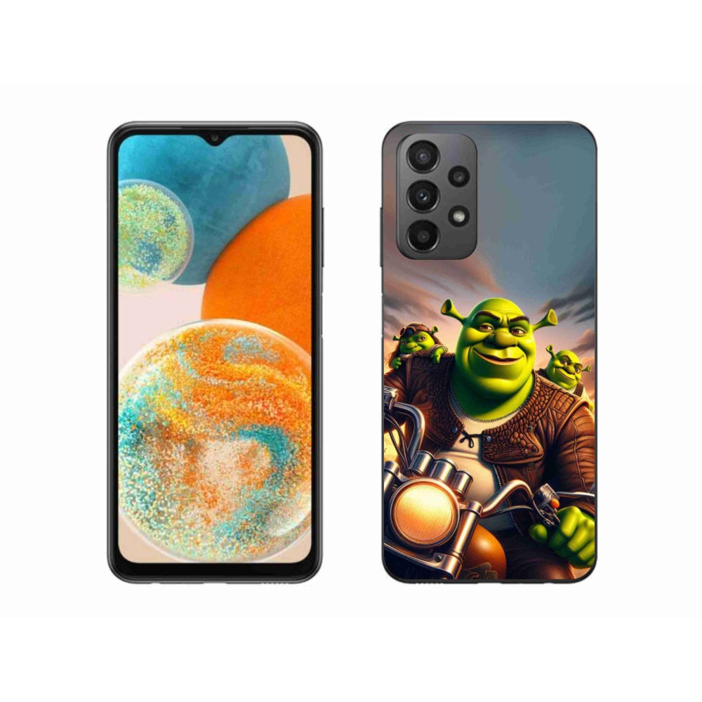 Zselés borítás mmCase Samsung Galaxy A23 4G/5G készülékhez - Shrek egy motorkerékpáron