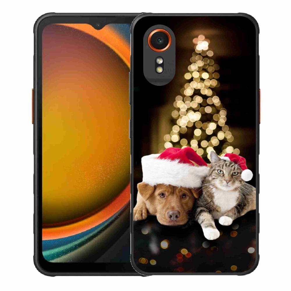 Gél borítás mmCase Samsung Galaxy Xcover 7 - Karácsonyi kutya és macska