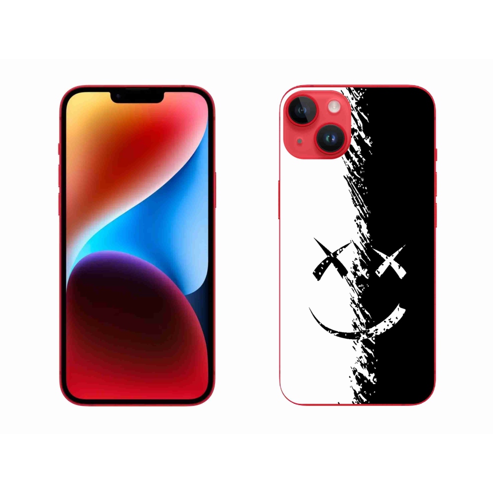 Zselés borítás mmCase iPhone 14 Plus készülékhez - fekete-fehér mosolygó