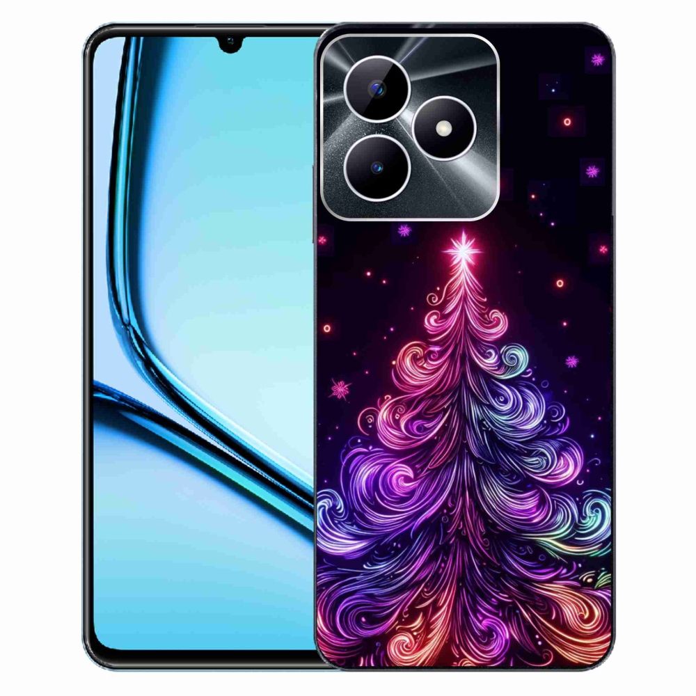 Gél borítás mmCase a Realme Note 50 készülékhez - neon karácsonyfa 1