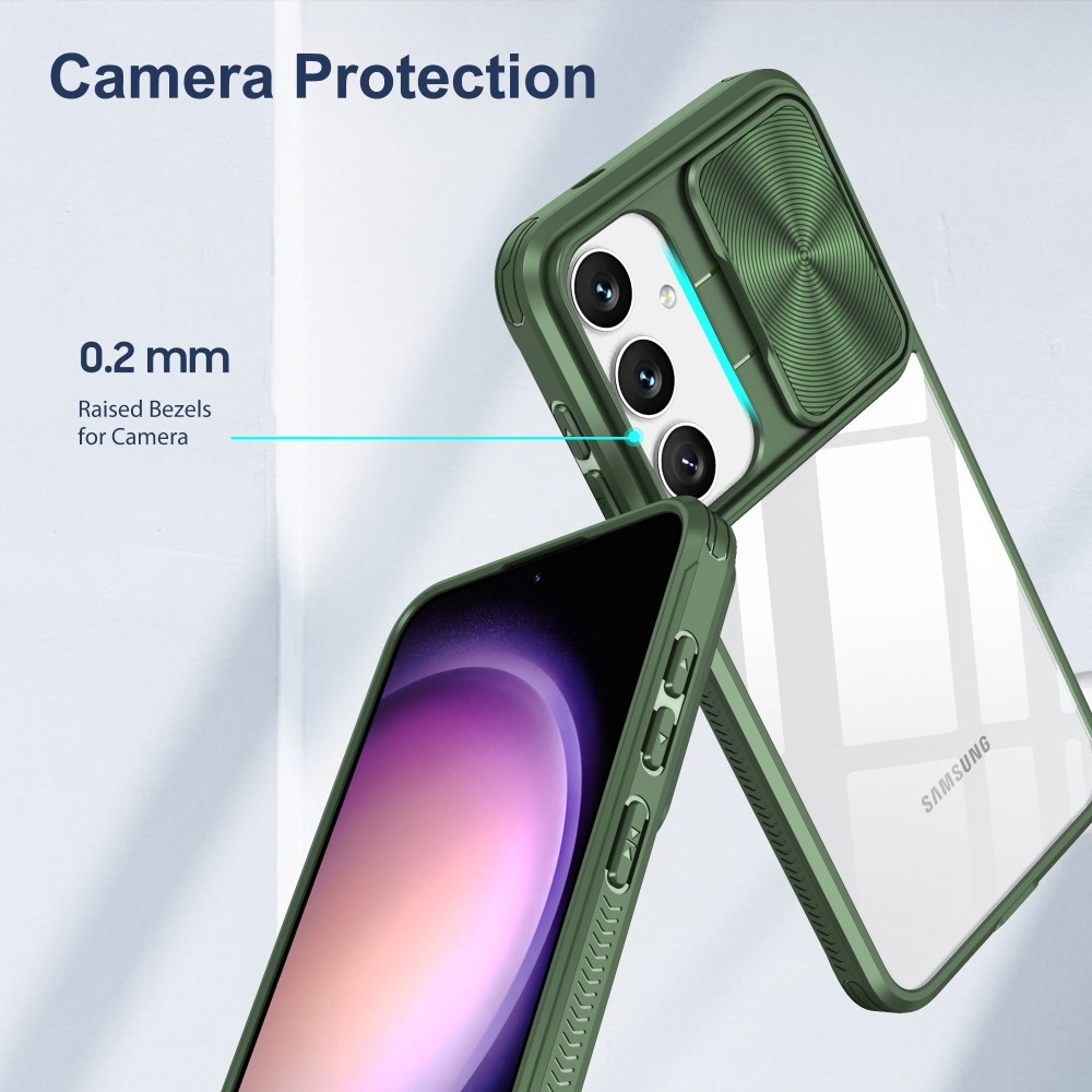 Tartós hátlapi borítás kamerafedéllel Samsung Galaxy S25+ készülékhez - zöld