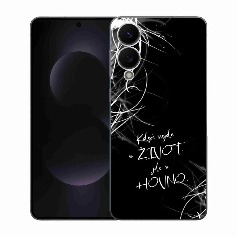 Gél borító mmCase Samsung Galaxy S25 Edge készülékhez - vicces szöveg 16 fekete háttér