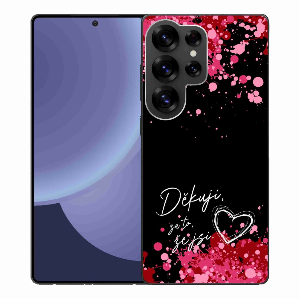 Gél borító mmCase Samsung Galaxy S25 Ultra - szerelmes szöveg 2 fekete háttér