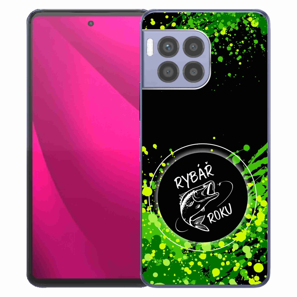 Zselés borítás mmCase a T-Mobile T Phone 2 Pro készülékhez - Az év horgásza fekete háttérrel