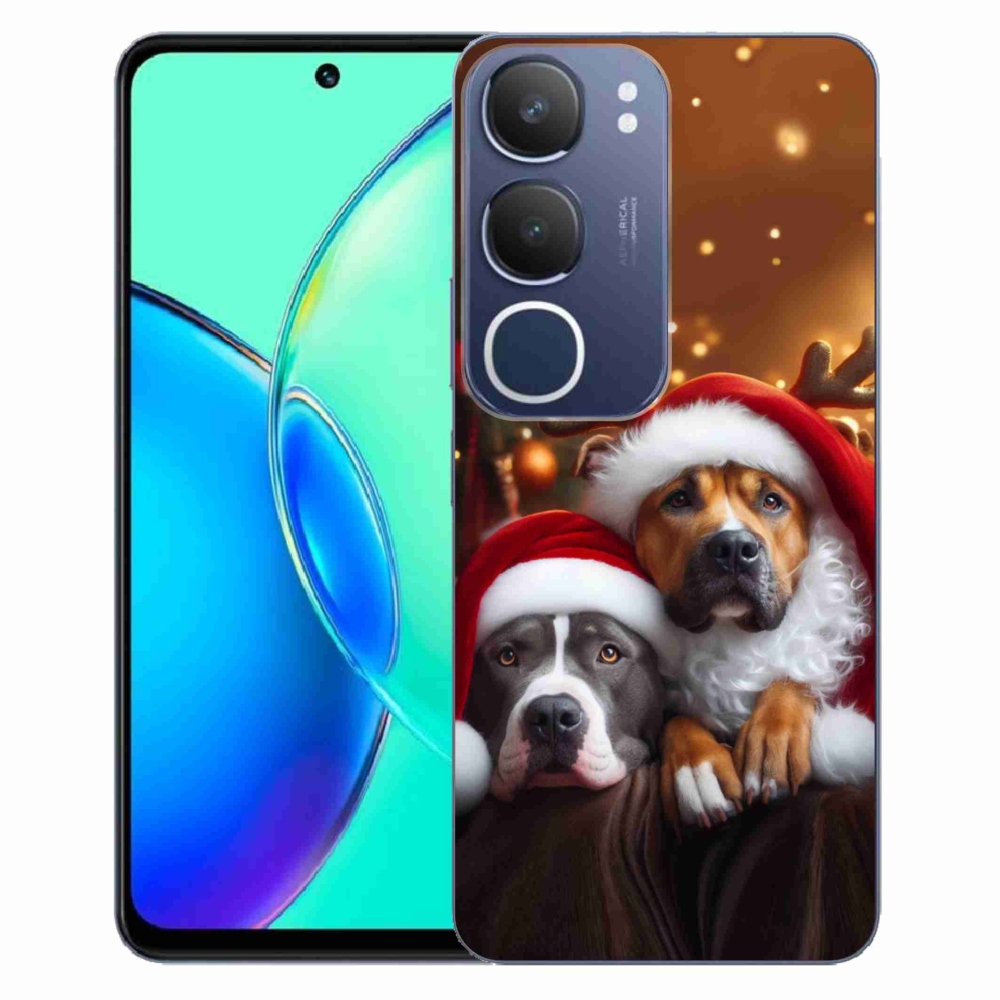 Gél borítás mmCase a Vivo Y19s számára - Karácsonyi kutyák