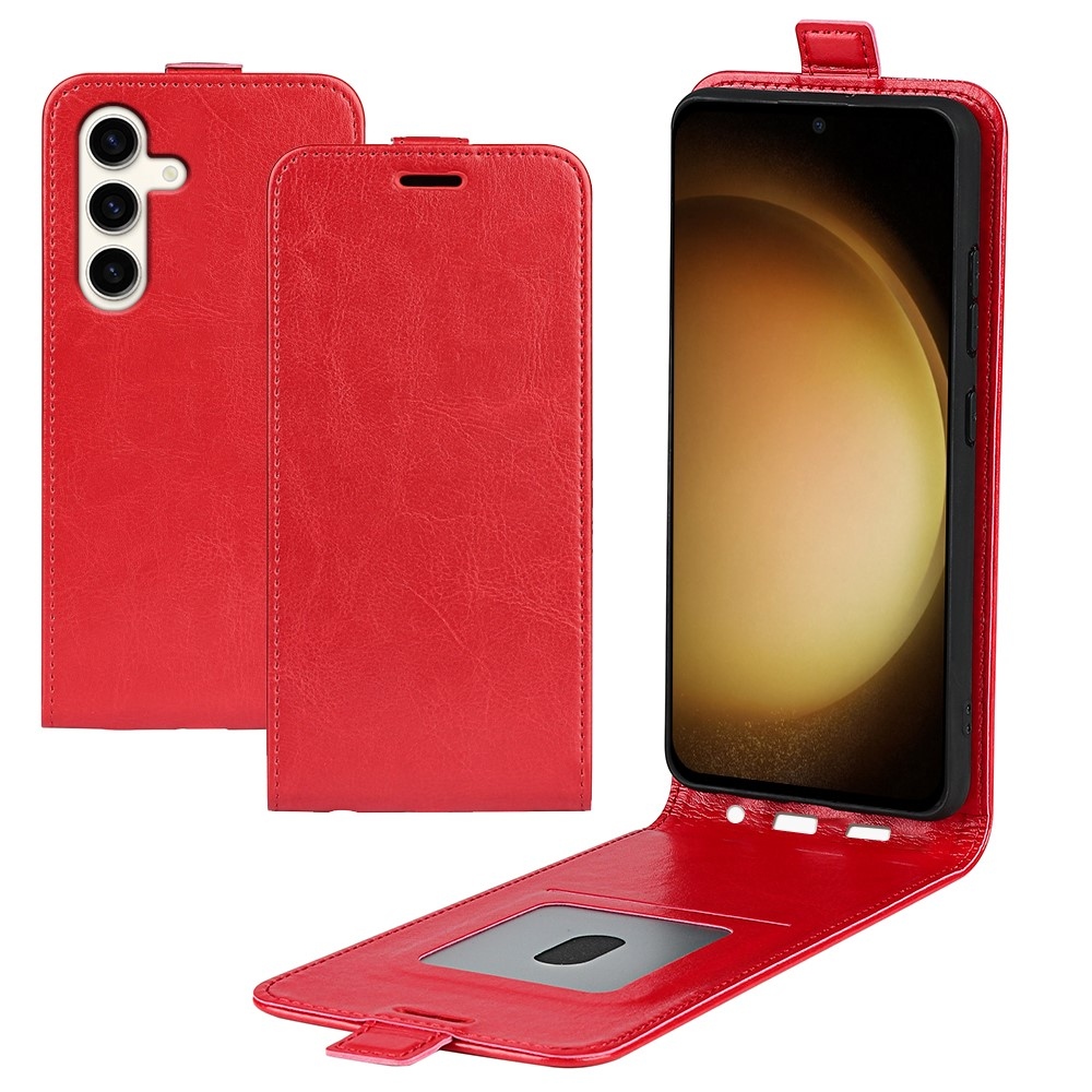 Függőleges flip tok Samsung Galaxy S24+ készülékhez - piros