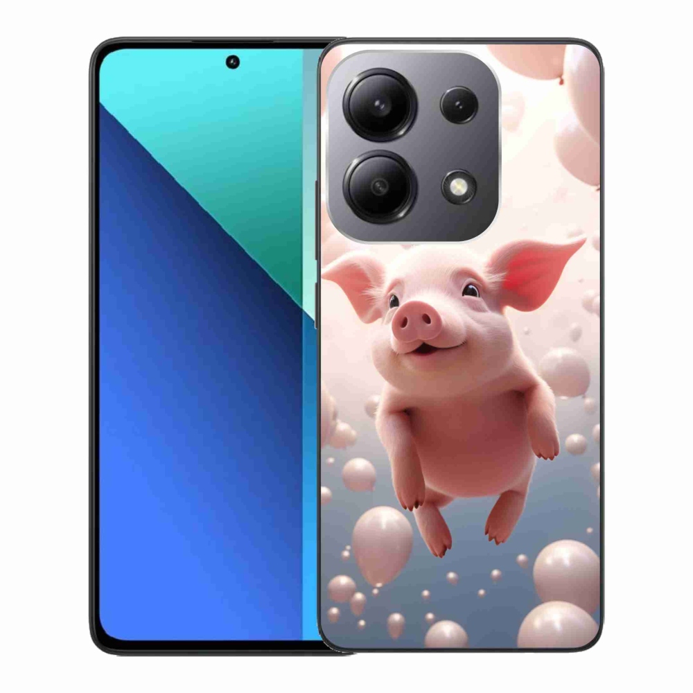 Gél borítás mmCase a Xiaomi Redmi Note 13-hoz - malac lufikkal