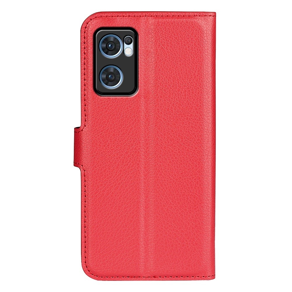 Litchi könyv tok Oppo Find X5 Lite-hoz - piros