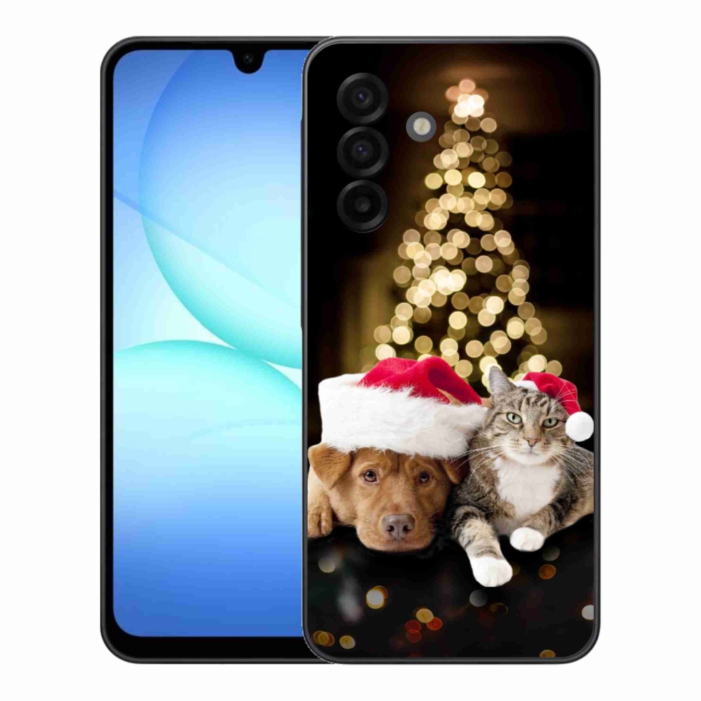 Gél borítás mmCase Samsung Galaxy A17 4G/5G - Karácsonyi kutya és macska