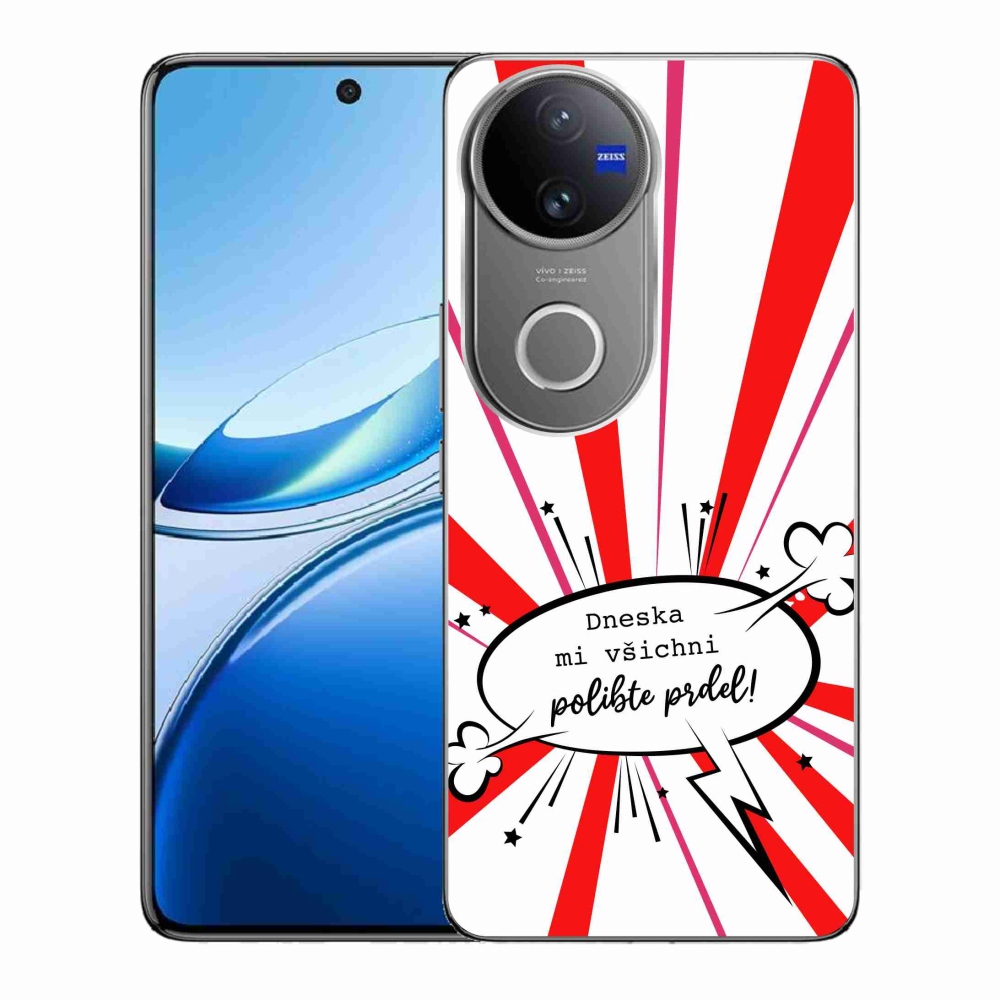 Gél borító mmCase a Vivo V50 5G készülékhez - vicces szöveg 15 fehér háttér