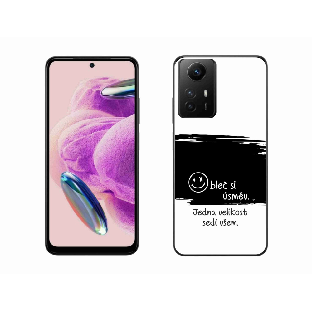 Gél borító mmCase a Xiaomi Redmi Note 12S számára - vicces szöveg 8 fekete és fehér háttérrel
