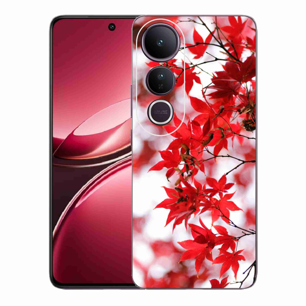 Gél borítás mmCase a Vivo V50 Lite 4G/5G készülékhez - piros levelek