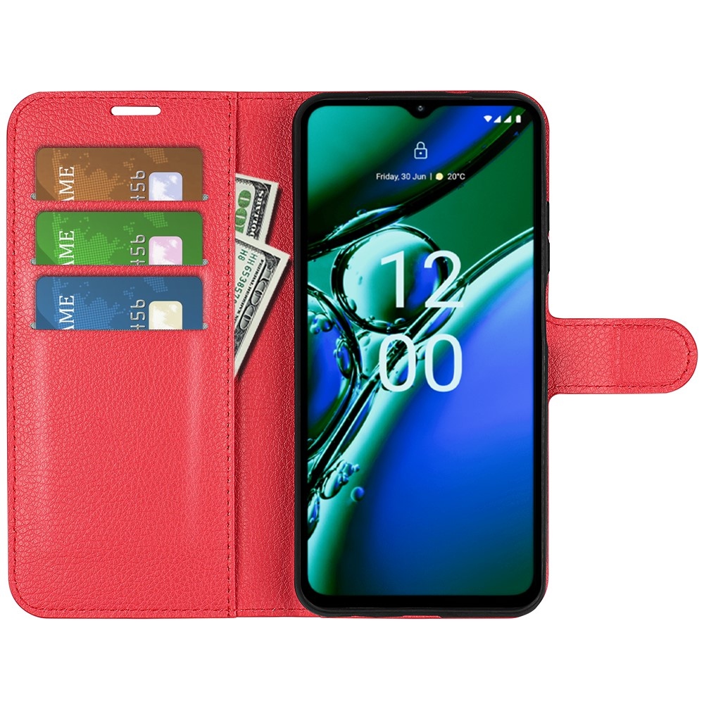 Litchi könyvtáska Nokia G42-hez - piros