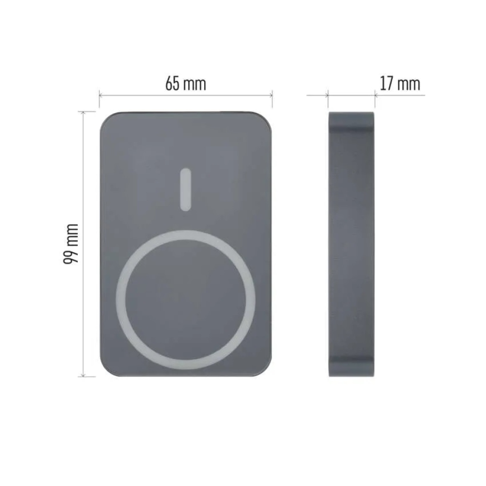 Powerbank EMOS WI 1046, 10 000 mAh, 20 W+vezeték nélküli - szürke