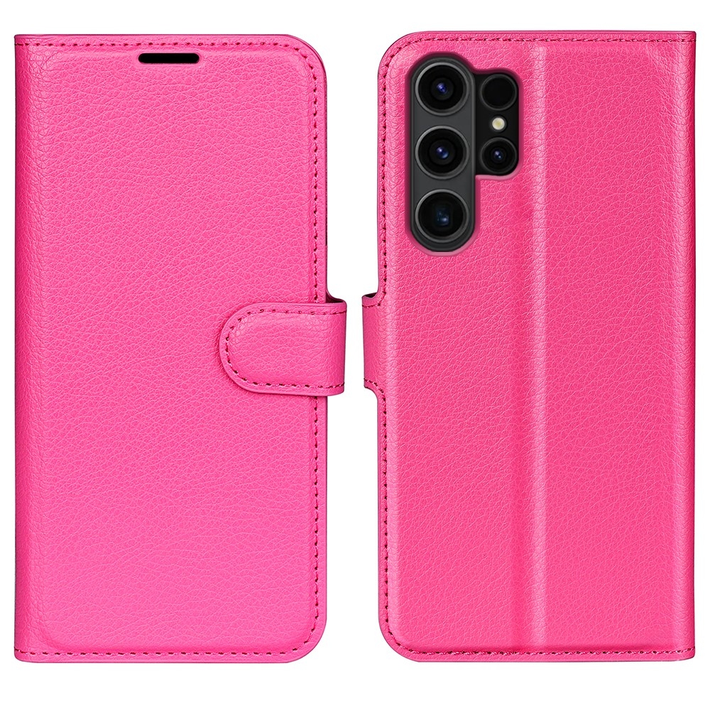 Litchi könyv tok Samsung Galaxy S24 Ultra készülékhez - rózsaszínű