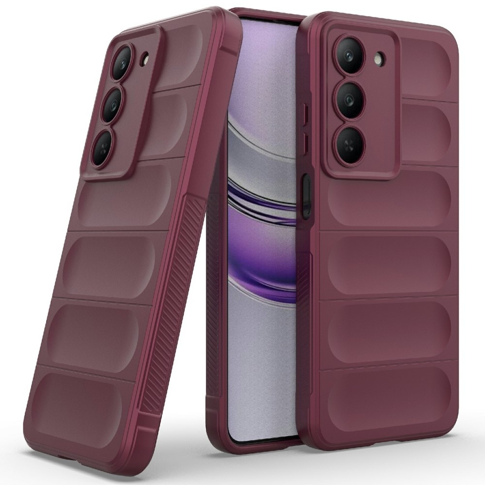 Rugg tartós zselés tok a Realme 14x 5G készülékhez - bordó színű