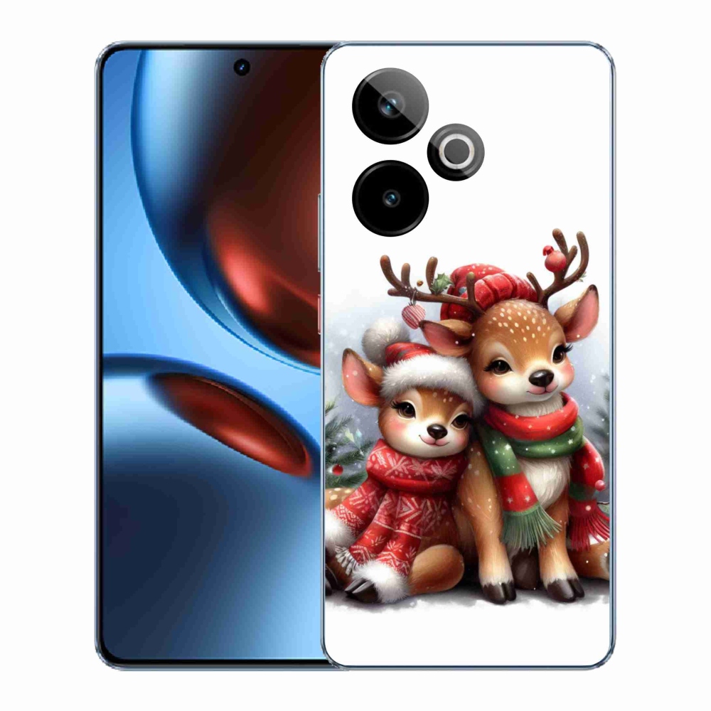 Rugalmas zselés tok mmCase képpel a Realme GT 7 5G/GT 7T 5G számára - karácsonyi rénszarvas