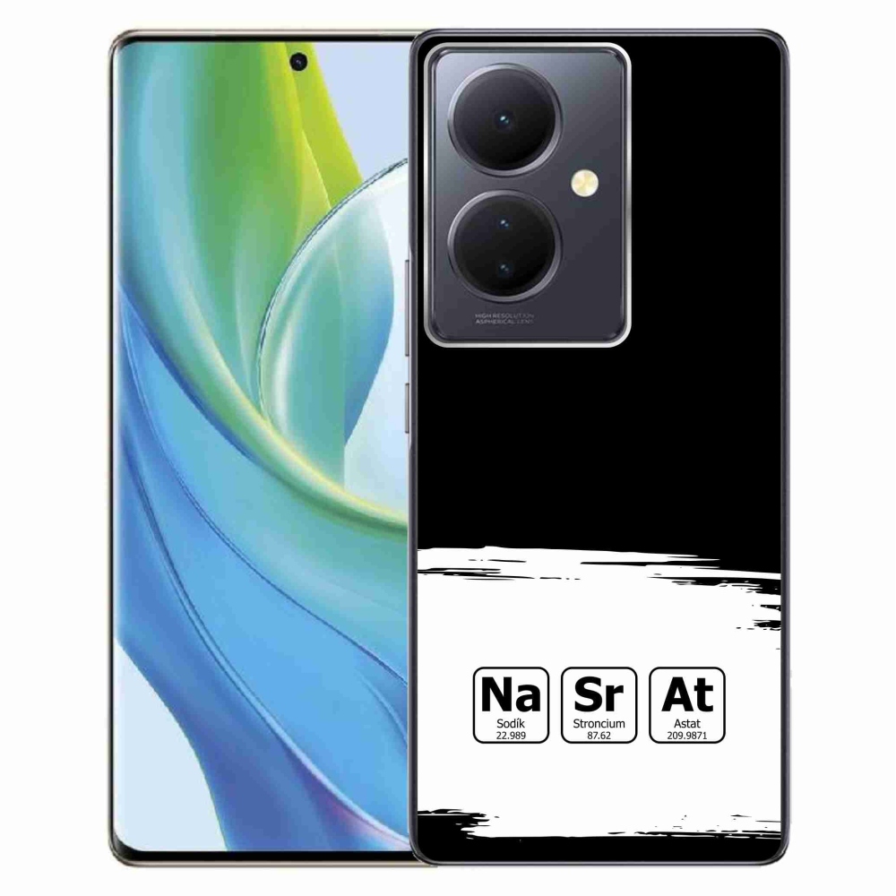 Gél borító mmCase a Vivo V29 Lite 5G-n - kémiai elemek fehér és fekete háttérrel