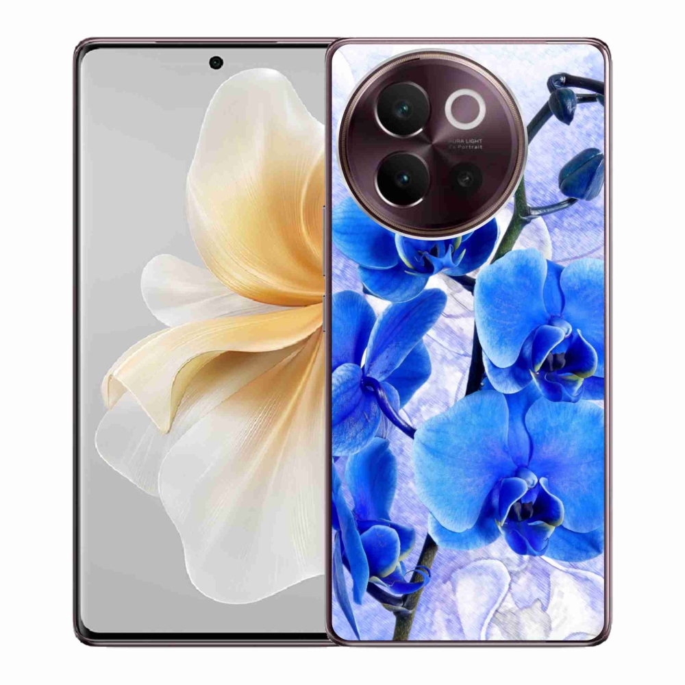 Gél borító mmCase a Vivo V40 Lite 5G készülékhez - kék virágok