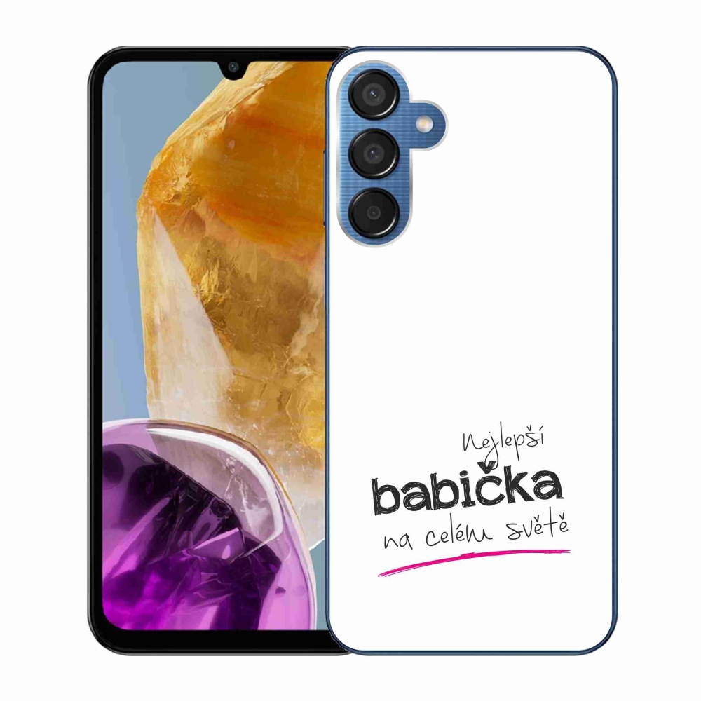 Gél borító mmCase Samsung Galaxy M15 5G - a legjobb nagymama 4 fehér háttérrel