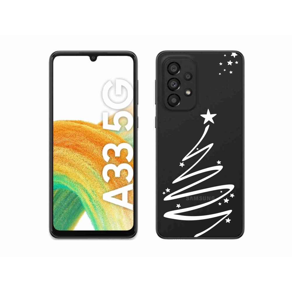 Gél borító mmCase Samsung Galaxy A33 5G - fehér fa átlátszó háttéren