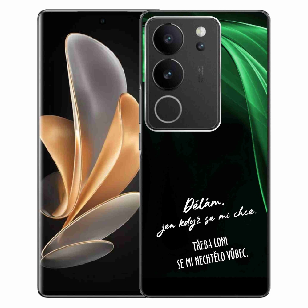 Gél borító mmCase a Vivo V29 5G készülékhez - vicces szöveg 12 fekete háttér