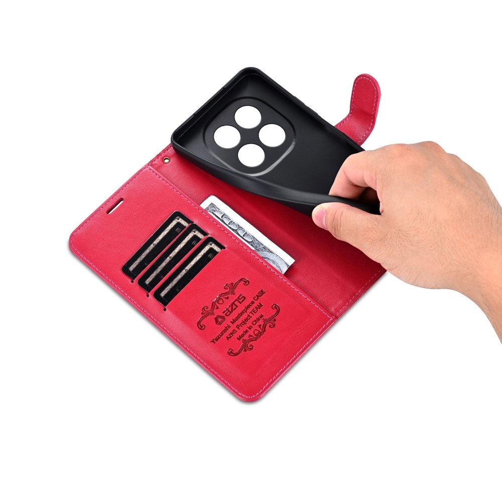 AZNS könyv tok a Xiaomi Redmi Note 14 Pro 5G/Poco X7 5G számára - piros színű