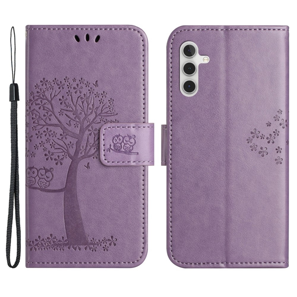 Fa könyv tok Samsung Galaxy S24+/S25+ készülékhez - világos lila