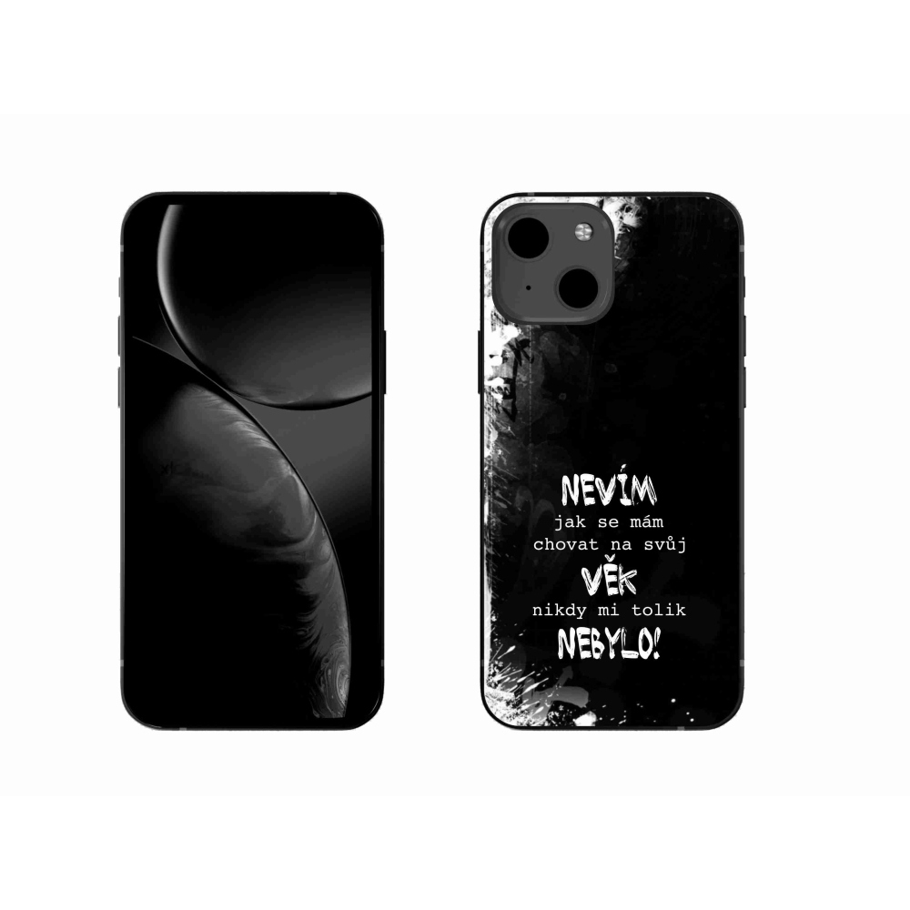 Gél borító mmCase iPhone 13 6.1 készülékhez - vicces szöveg 14 fekete háttér