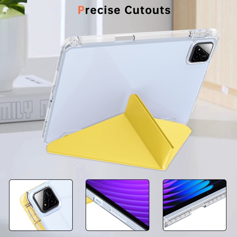 Origami intelligens pozicionáló tok Xiaomi Pad 7/7 Pro táblagéphez - sárga