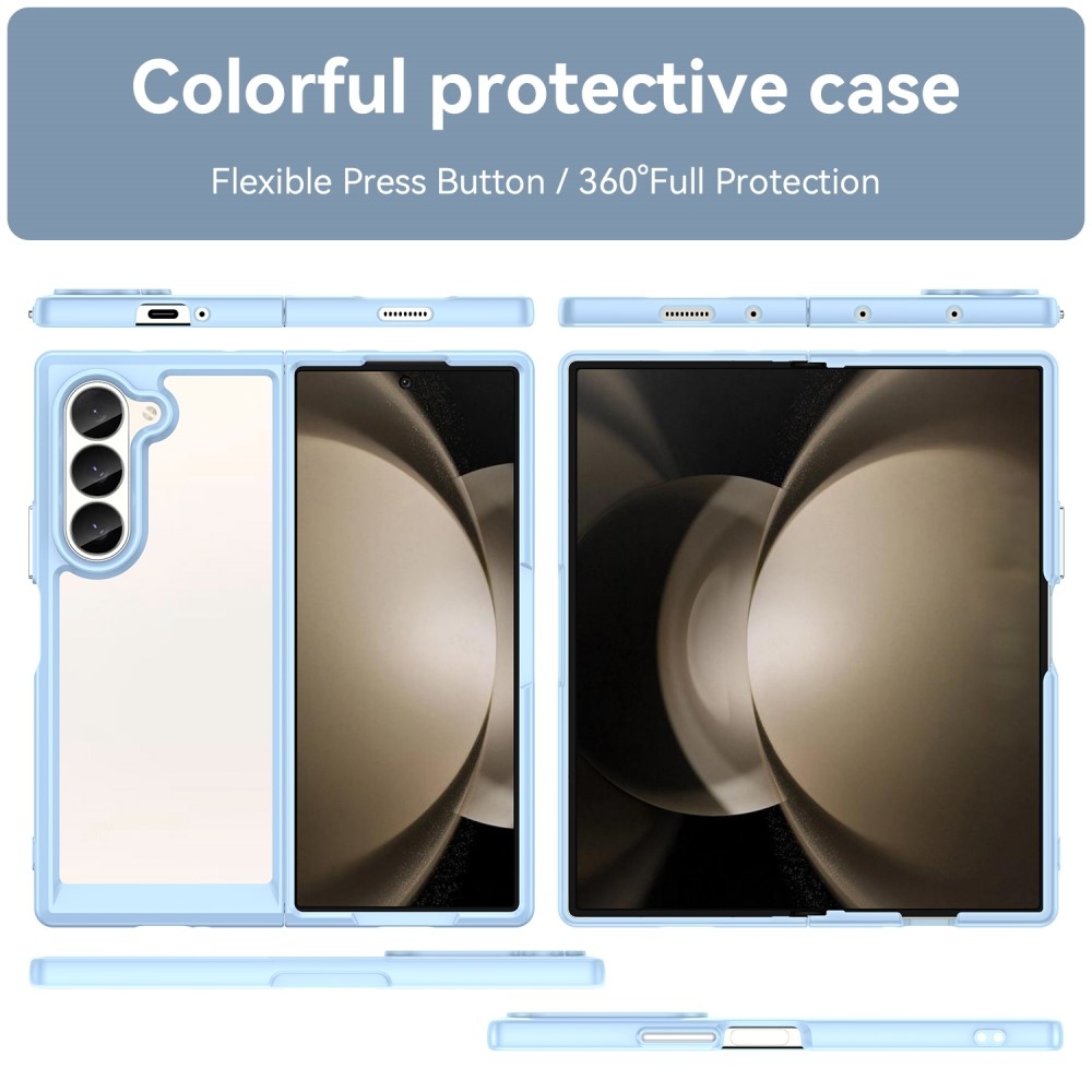 Gél tok fix hátlappal Samsung Galaxy Z Fold6 5G készülékhez - kék