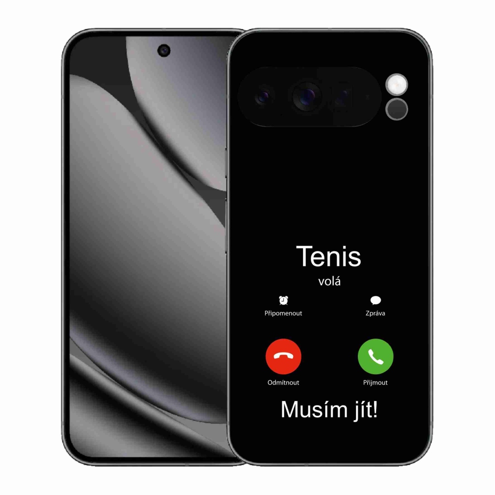 Gél borítás mmCase a Google Pixel 10 Pro XL-en - teniszhívások fekete háttérrel