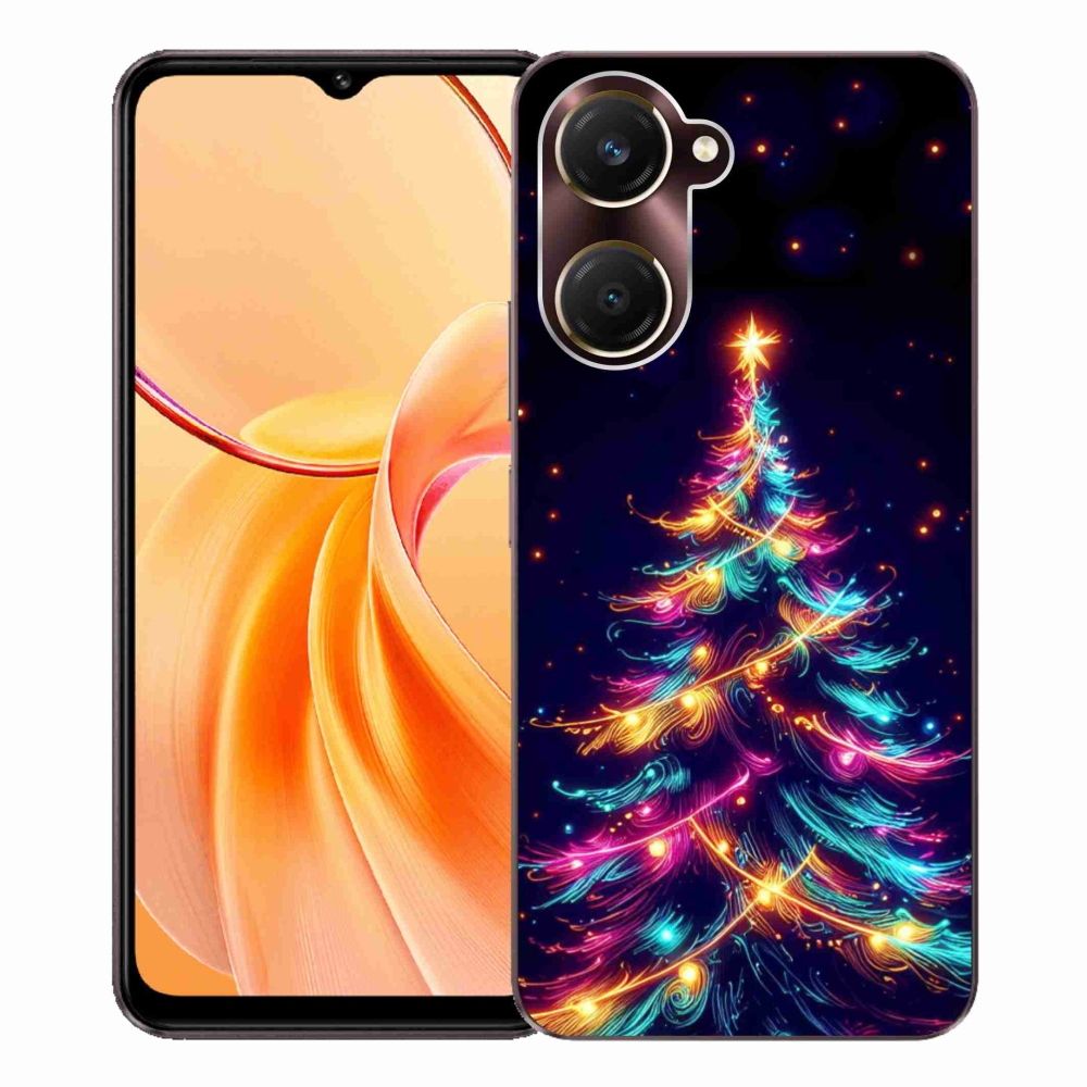 Gél borítás mmCase a Vivo Y28s 5G-n - neon karácsonyfa
