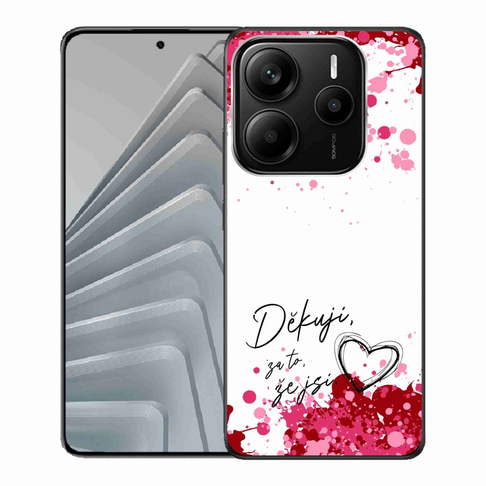 Gél borító mmCase a Xiaomi Redmi Note 14 5G-hez - love text 2 fehér háttérrel