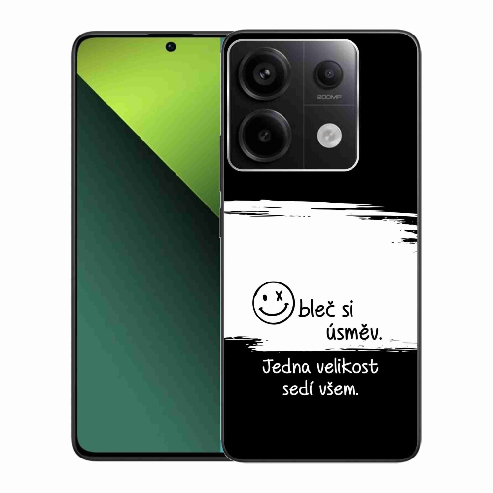 Gél borító mmCase a Xiaomi Redmi Note 13 Pro 5G/Poco X6 5G számára - vicces szöveg 8 fehér és fekete háttérrel