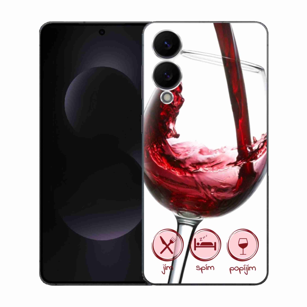 Gél borítás mmCase Samsung Galaxy S25 Edge készülékhez - borospohár piros