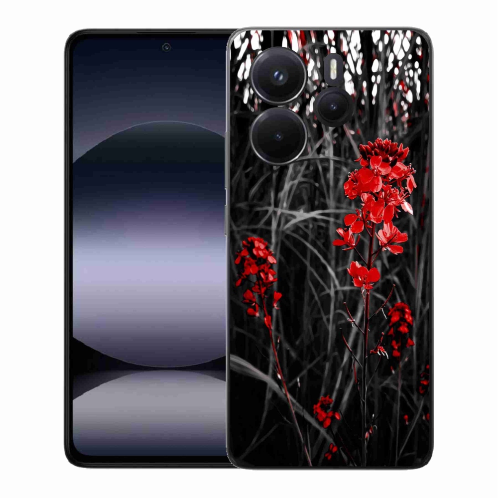 Gél borítás mmCase a Xiaomi Redmi Note 14-hez - piros növény