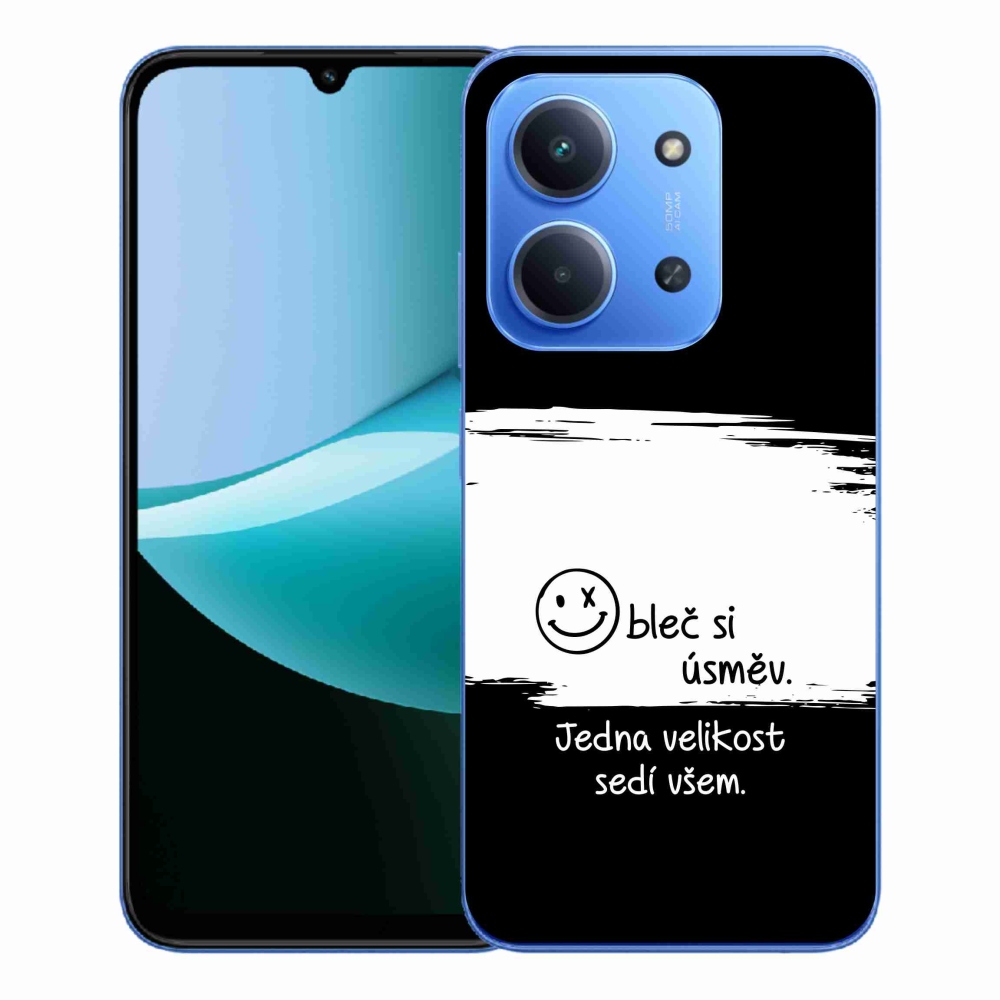 Gél borító mmCase a Xiaomi Redmi 15C 4G/5G (173mm) - vicces szöveg 8 fekete és fehér háttérrel