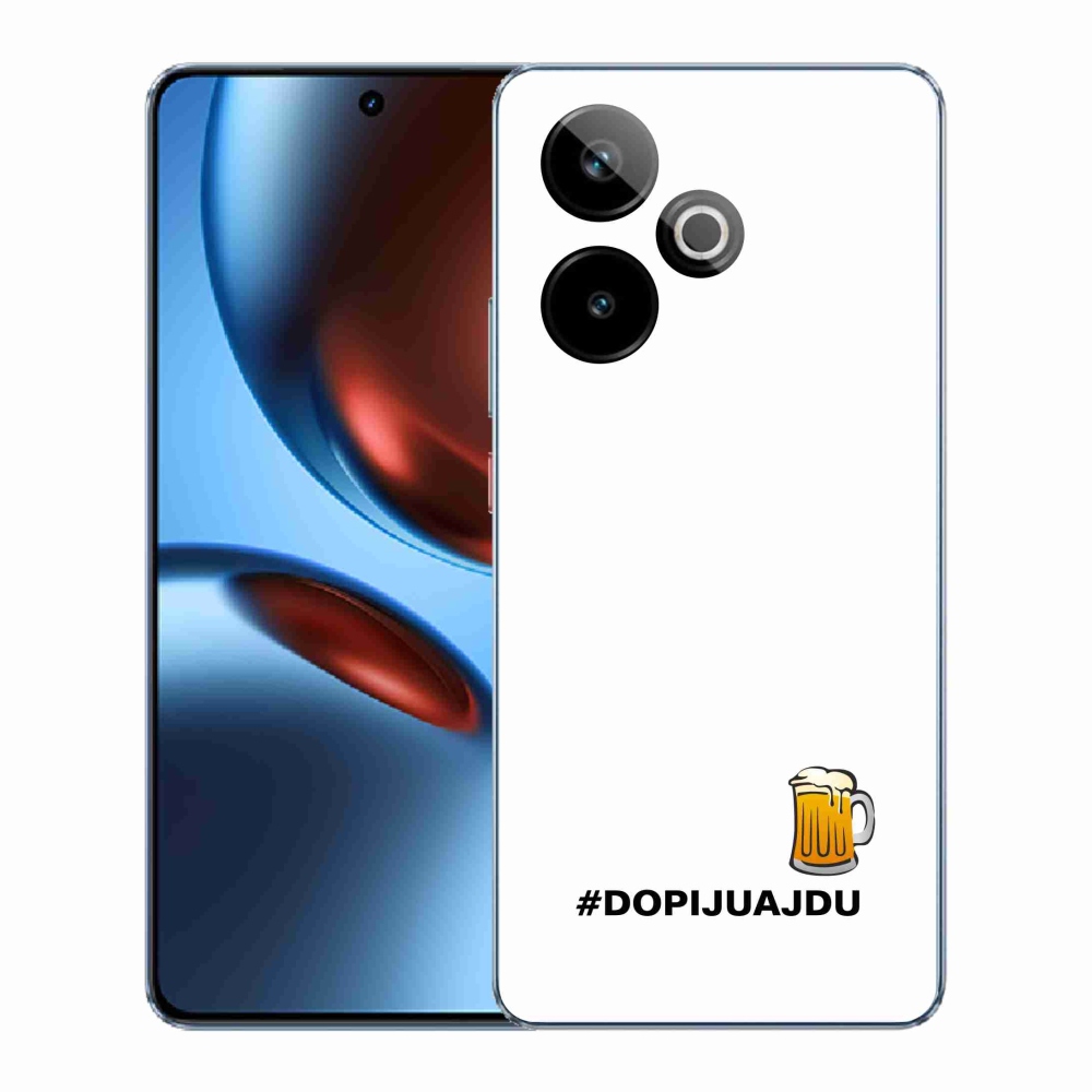 Rugalmas zselés tok mmCase képpel a Realme GT 7 5G/GT 7T 5G - sör motívum 1 fehér háttérrel