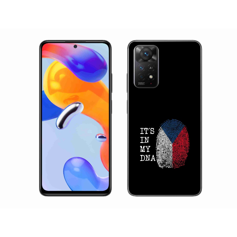 Gél borító mmCase a Xiaomi Redmi Note 11 Pro 4G/5G - zászlós ujjlenyomat fekete háttérrel