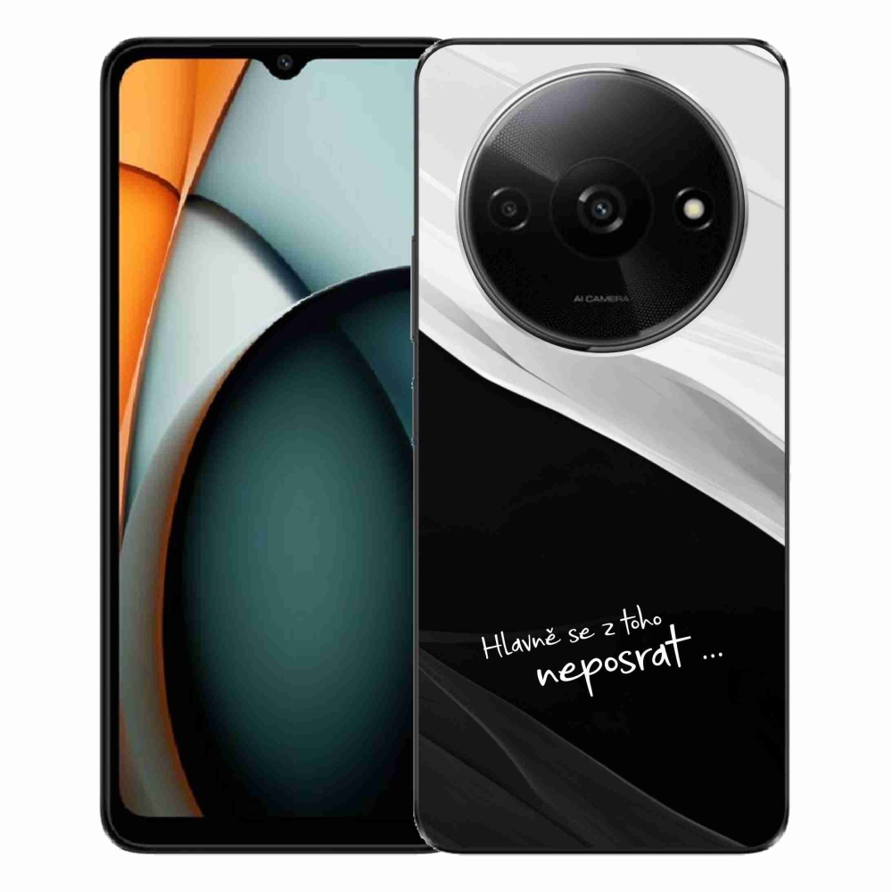 Gél borító mmCase a Xiaomi Redmi A3-hoz - vicces szöveg 13 fekete és fehér háttérrel