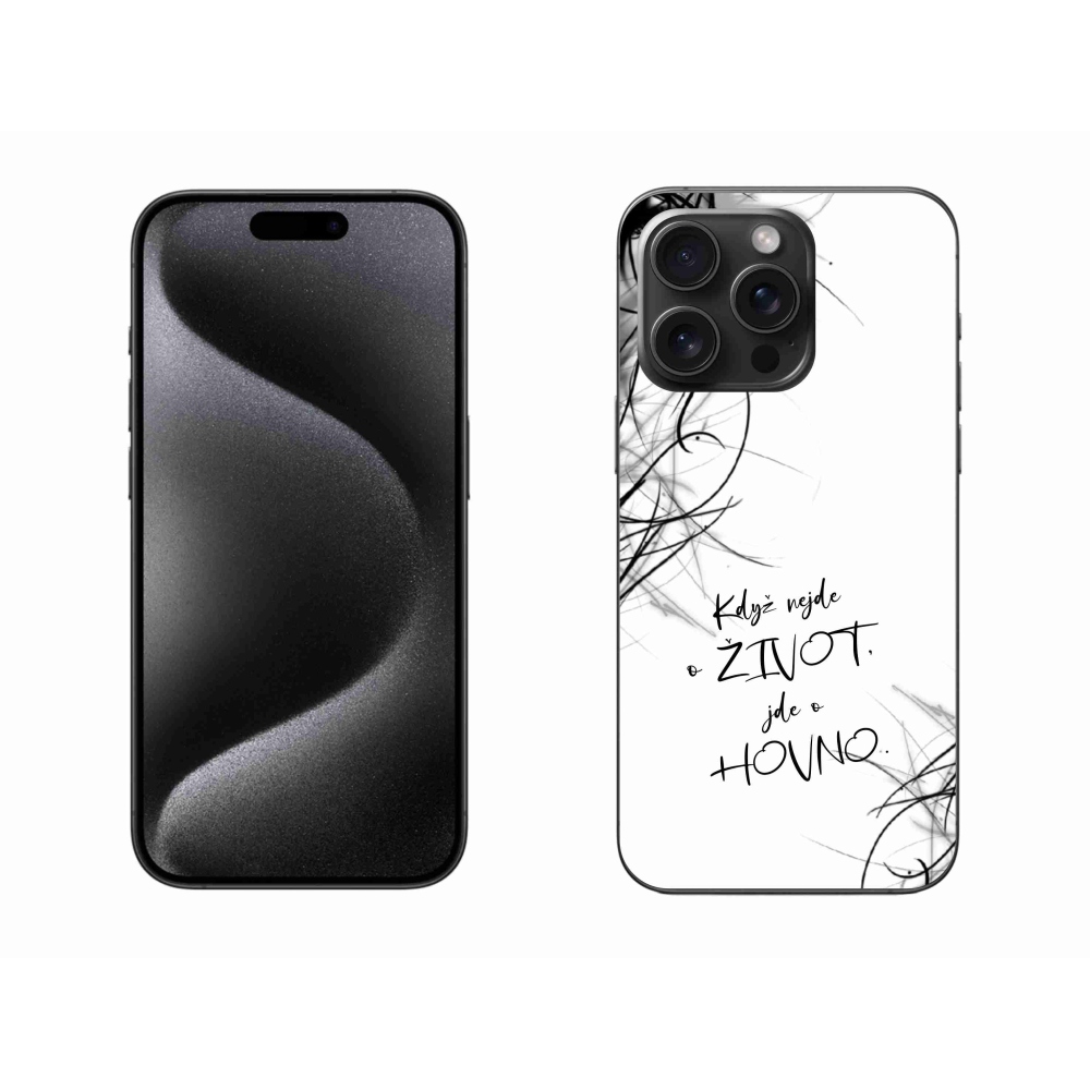 Gél borítás mmCase iPhone 15 Pro Max készülékhez - vicces szöveg 16 fehér háttér