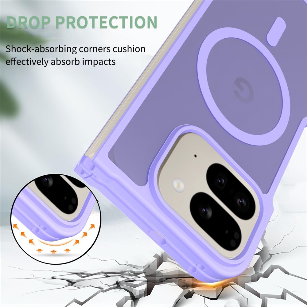 Bőr zselés tok fix hátlappal és MagSafe támogatással a Google Pixel 10 Pro Foldhoz - lila