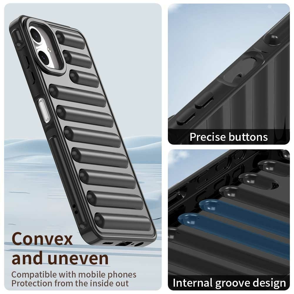 Csíkos tartós borító Samsung Galaxy A06 4G készülékhez - fekete